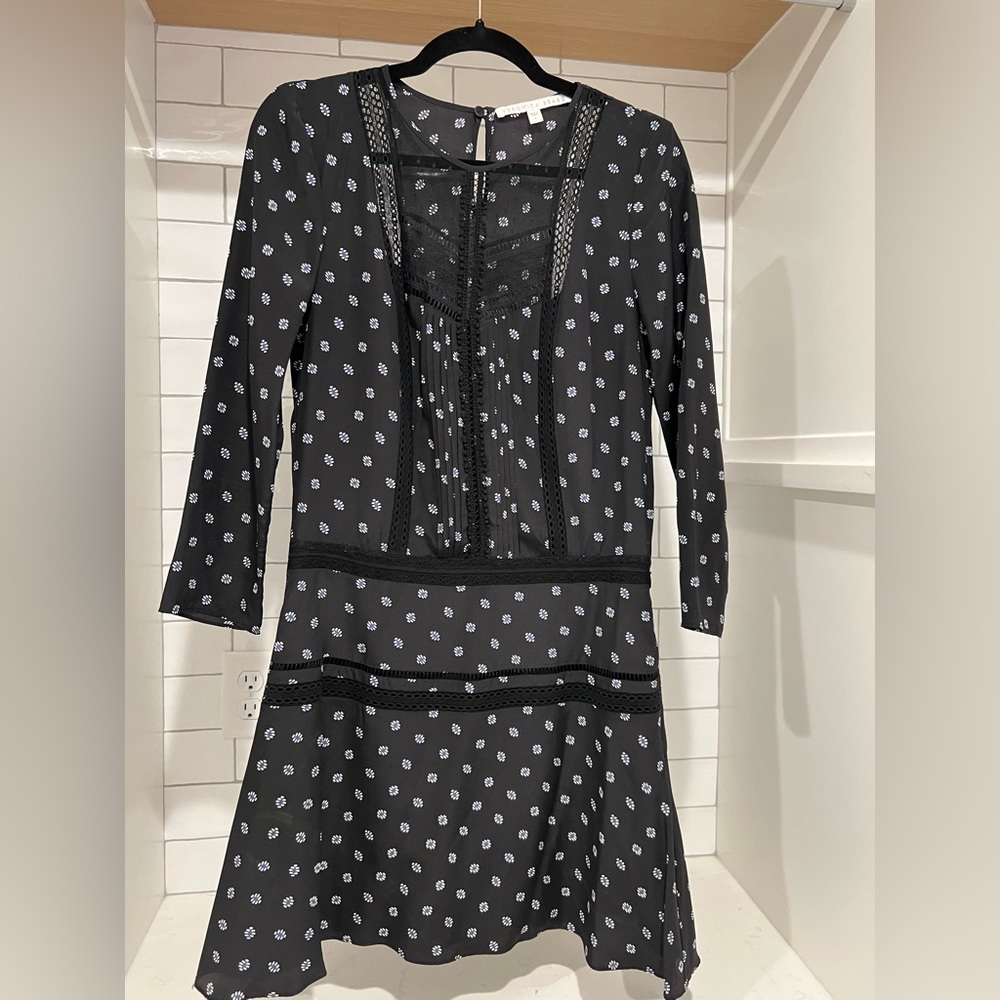 Veronica Beard Jasmine Silk Boho Dress. Lace and Macrame insets. EUC! - Picture 8 of 16